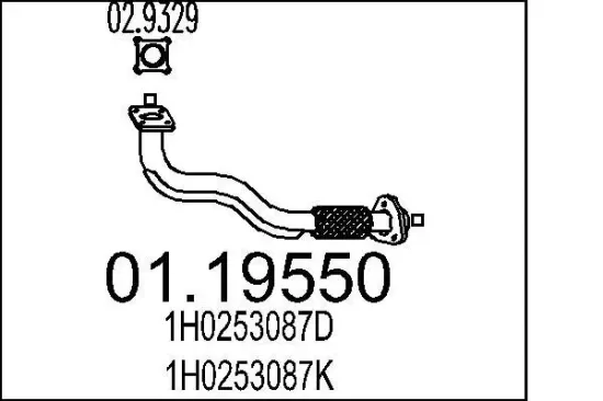 Abgasrohr MTS 01.19550 Bild Abgasrohr MTS 01.19550