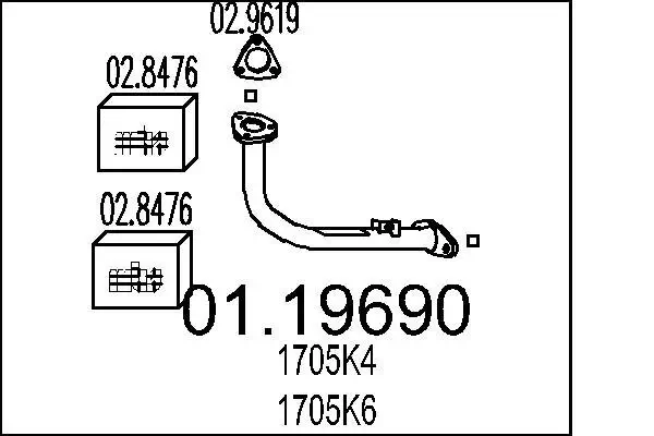 Abgasrohr MTS 01.19690 Bild Abgasrohr MTS 01.19690