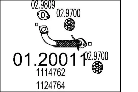 Abgasrohr vorne MTS 01.20011 Bild Abgasrohr vorne MTS 01.20011