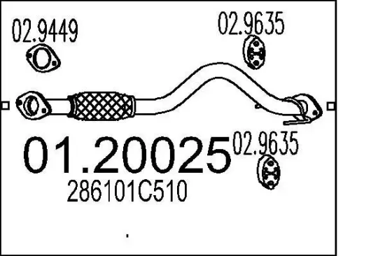 Abgasrohr MTS 01.20025 Bild Abgasrohr MTS 01.20025