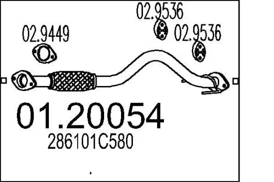 Abgasrohr MTS 01.20054 Bild Abgasrohr MTS 01.20054