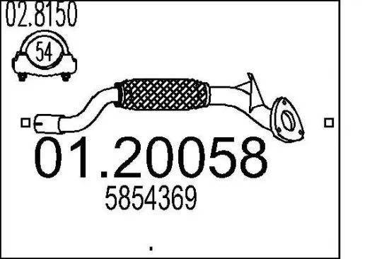 Abgasrohr MTS 01.20058 Bild Abgasrohr MTS 01.20058