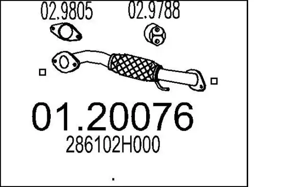Abgasrohr vorne MTS 01.20076 Bild Abgasrohr vorne MTS 01.20076