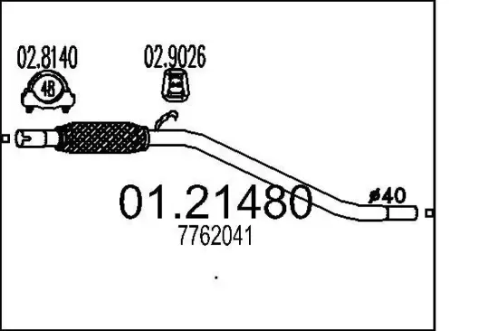 Abgasrohr MTS 01.21480 Bild Abgasrohr MTS 01.21480