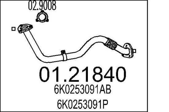 Abgasrohr MTS 01.21840 Bild Abgasrohr MTS 01.21840