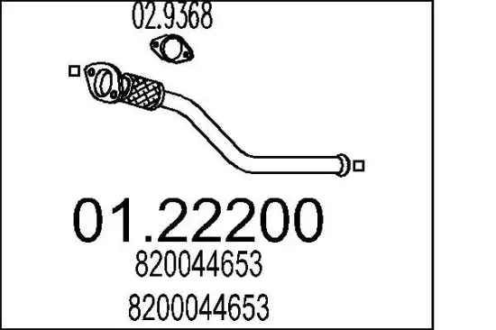Abgasrohr vorne MTS 01.22200 Bild Abgasrohr vorne MTS 01.22200