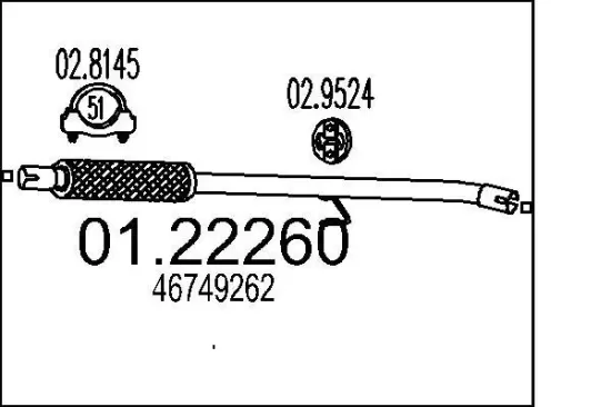 Abgasrohr MTS 01.22260 Bild Abgasrohr MTS 01.22260