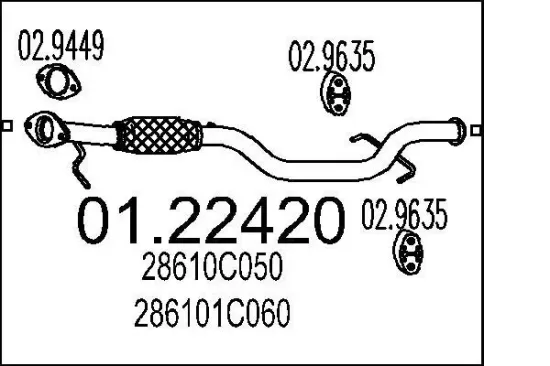 Abgasrohr MTS 01.22420 Bild Abgasrohr MTS 01.22420