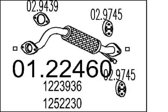 Abgasrohr MTS 01.22460 Bild Abgasrohr MTS 01.22460