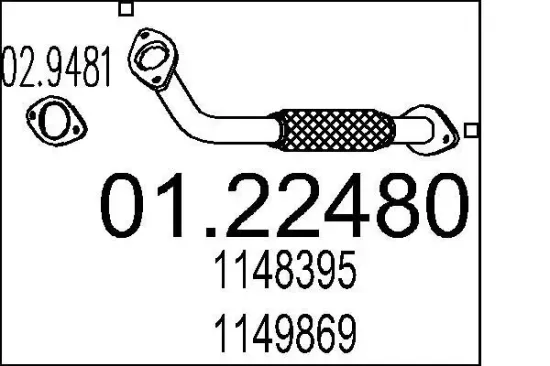 Abgasrohr MTS 01.22480 Bild Abgasrohr MTS 01.22480