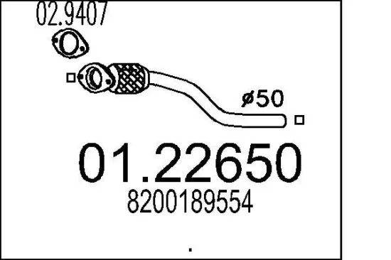 Abgasrohr MTS 01.22650 Bild Abgasrohr MTS 01.22650