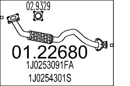 Abgasrohr MTS 01.22680 Bild Abgasrohr MTS 01.22680