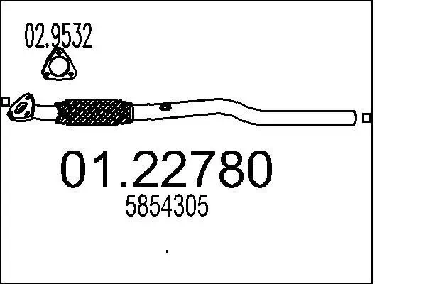 Abgasrohr vorne MTS 01.22780