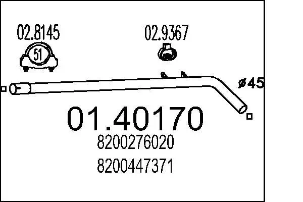 Abgasrohr MTS 01.40170