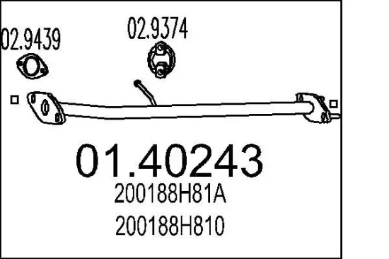Abgasrohr vorne MTS 01.40243 Bild Abgasrohr vorne MTS 01.40243