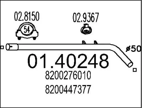 Abgasrohr MTS 01.40248 Bild Abgasrohr MTS 01.40248