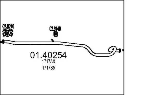 Abgasrohr MTS 01.40254 Bild Abgasrohr MTS 01.40254