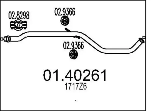 Abgasrohr MTS 01.40261 Bild Abgasrohr MTS 01.40261