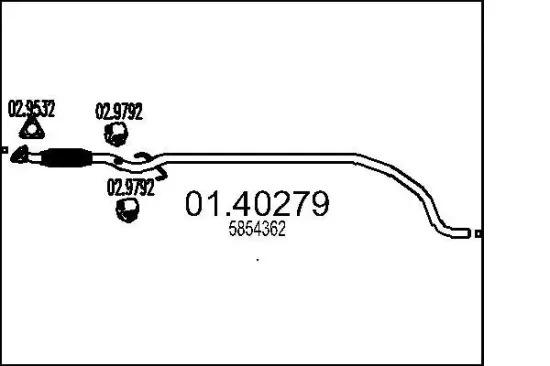 Abgasrohr MTS 01.40279 Bild Abgasrohr MTS 01.40279