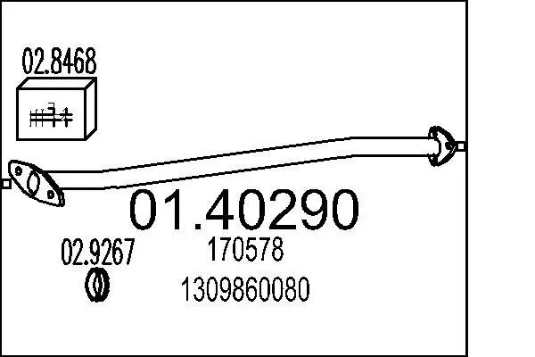 Abgasrohr MTS 01.40290