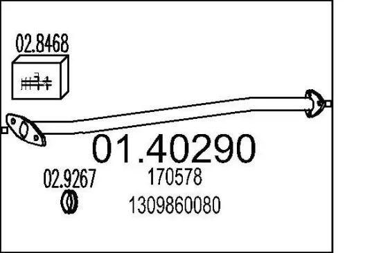 Abgasrohr MTS 01.40290 Bild Abgasrohr MTS 01.40290