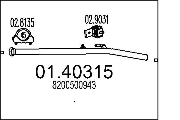 Abgasrohr vorne MTS 01.40315