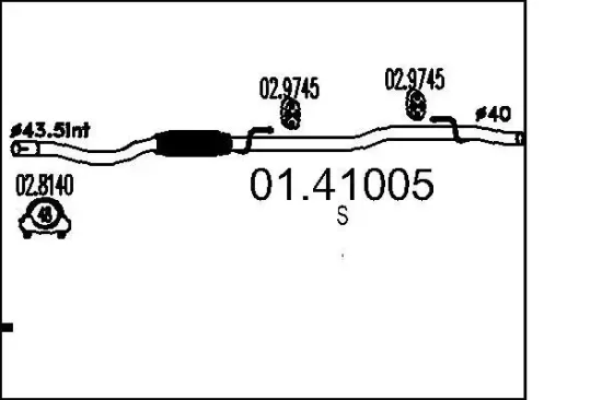 Abgasrohr MTS 01.41005 Bild Abgasrohr MTS 01.41005