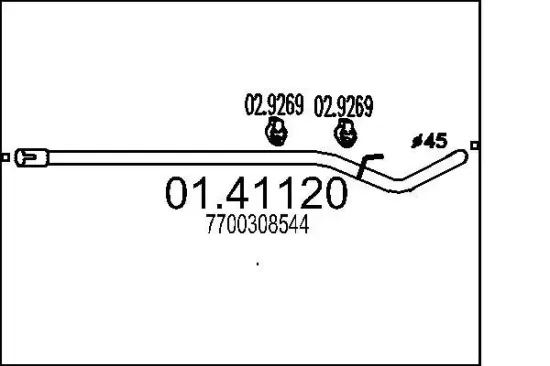 Abgasrohr MTS 01.41120 Bild Abgasrohr MTS 01.41120