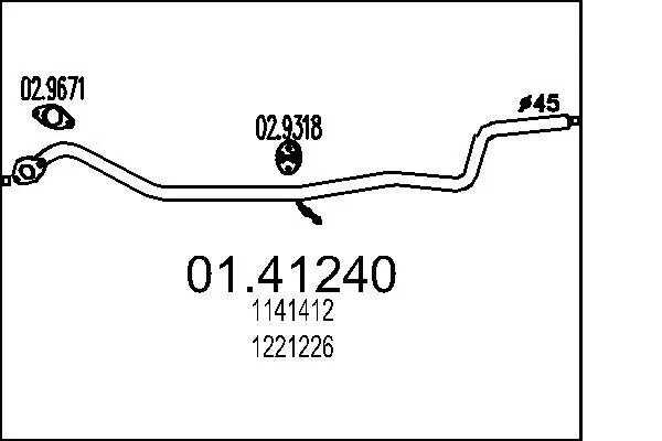 Abgasrohr vorne MTS 01.41240