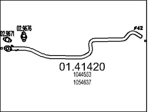 Abgasrohr vorne MTS 01.41420 Bild Abgasrohr vorne MTS 01.41420
