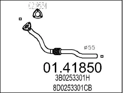 Abgasrohr MTS 01.41850 Bild Abgasrohr MTS 01.41850