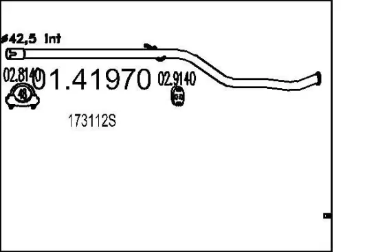 Abgasrohr MTS 01.41970 Bild Abgasrohr MTS 01.41970