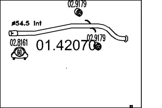 Abgasrohr MTS 01.42070 Bild Abgasrohr MTS 01.42070