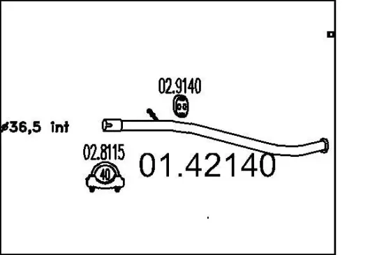 Abgasrohr MTS 01.42140 Bild Abgasrohr MTS 01.42140