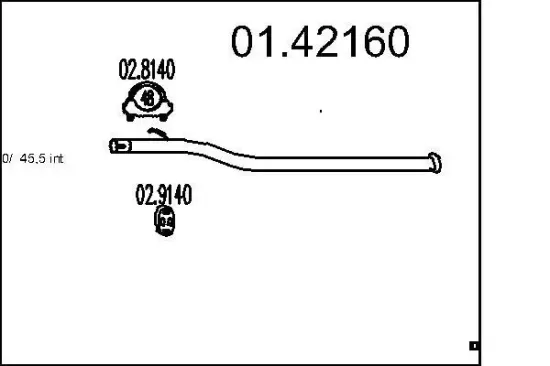 Abgasrohr MTS 01.42160 Bild Abgasrohr MTS 01.42160