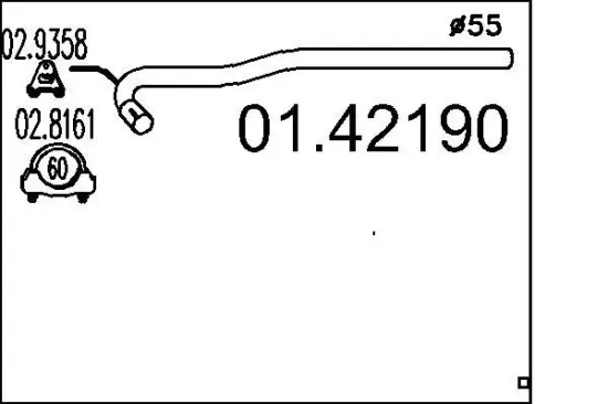 Abgasrohr MTS 01.42190 Bild Abgasrohr MTS 01.42190