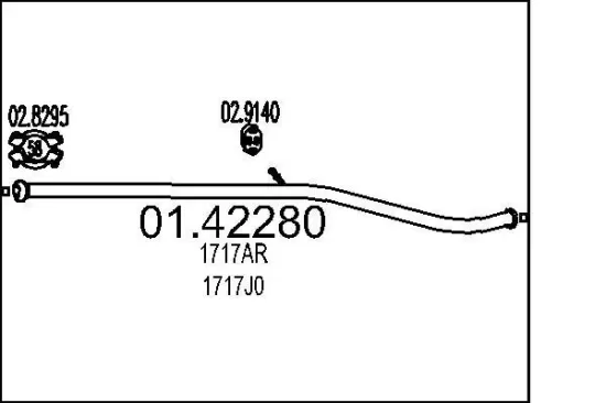 Abgasrohr MTS 01.42280 Bild Abgasrohr MTS 01.42280