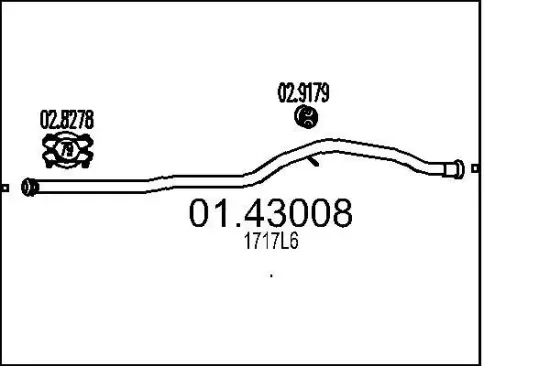 Abgasrohr MTS 01.43008 Bild Abgasrohr MTS 01.43008