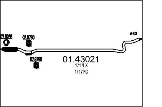 Abgasrohr MTS 01.43021 Bild Abgasrohr MTS 01.43021