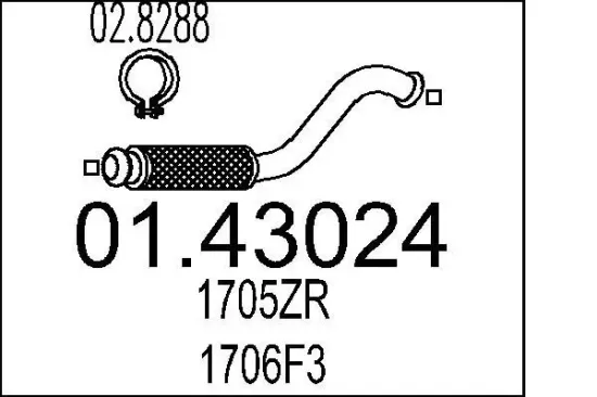 Abgasrohr MTS 01.43024 Bild Abgasrohr MTS 01.43024