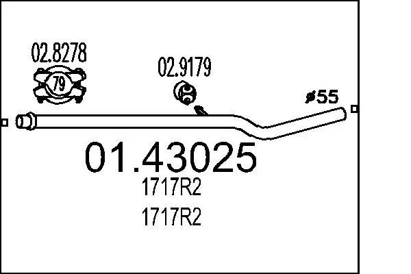 Abgasrohr MTS 01.43025