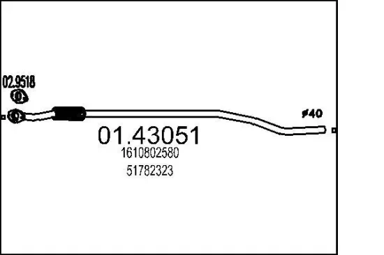 Abgasrohr MTS 01.43051 Bild Abgasrohr MTS 01.43051