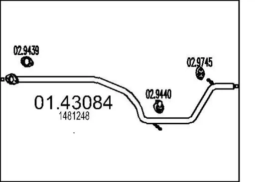 Abgasrohr MTS 01.43084 Bild Abgasrohr MTS 01.43084