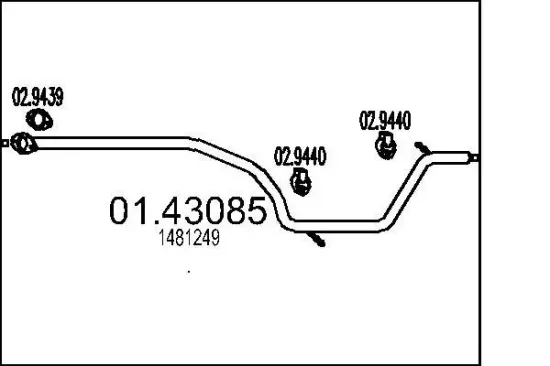 Abgasrohr MTS 01.43085 Bild Abgasrohr MTS 01.43085