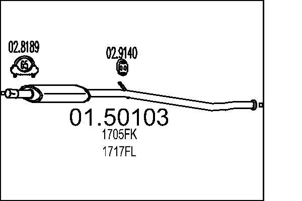 Mittelschalldämpfer MTS 01.50103