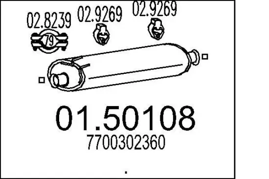 Mittelschalldämpfer MTS 01.50108 Bild Mittelschalldämpfer MTS 01.50108
