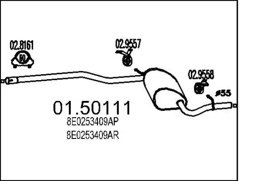Mittelschalldämpfer MTS 01.50111 Bild Mittelschalldämpfer MTS 01.50111