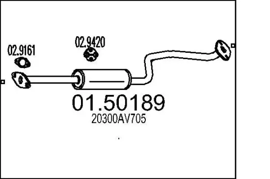 Mittelschalldämpfer MTS 01.50189 Bild Mittelschalldämpfer MTS 01.50189