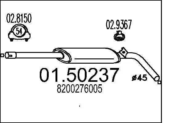 Mittelschalldämpfer MTS 01.50237