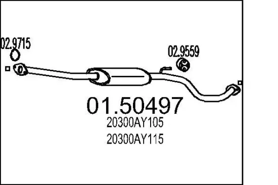 Mittelschalldämpfer MTS 01.50497 Bild Mittelschalldämpfer MTS 01.50497